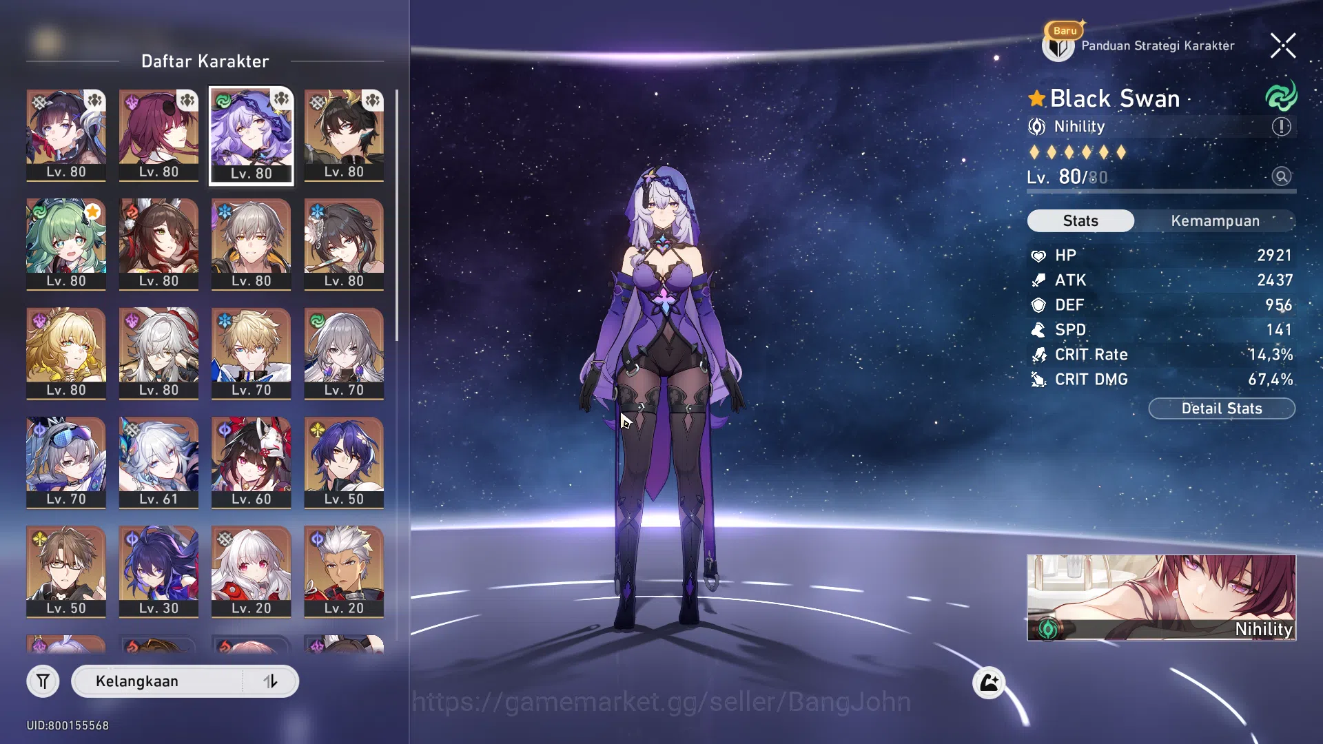 Honkai Star Rail Accounts ASIA | TL67 | 15 Lim | Prem DOT: Hysilens, Kafka, image 1