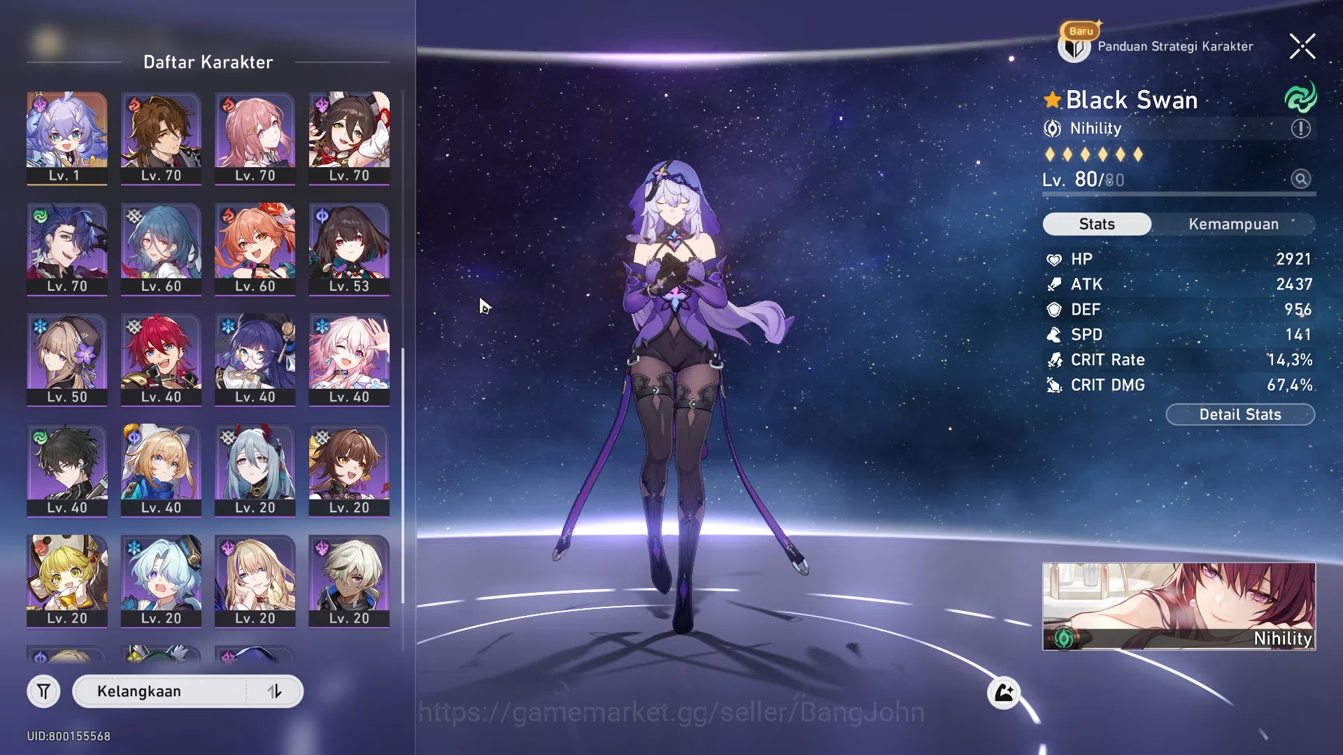 Honkai Star Rail Accounts ASIA | TL67 | 15 Lim | Prem DOT: Hysilens, Kafka, image 2