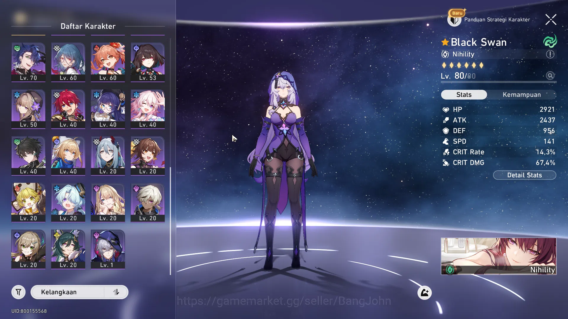 Honkai Star Rail Accounts ASIA | TL67 | 15 Lim | Prem DOT: Hysilens, Kafka, image 3