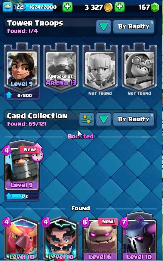 Clash Royale Accounts Lv 22|Trophy 4153|Limited Skin|KTL 9|TotalCard 69| image 14