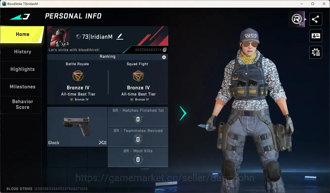 Blood Strike Accounts Others ASIA | 1 ULTRA MELEE: BUTTERFLY KNIFE - SYNTHWAVE|1 Ultra Gun: M700-Iridian|Check SS BS2666B 1