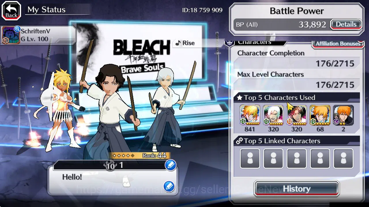 Bleach: Brave Souls Accounts [GLOBAL]6K Orb+Fresh All Story|Shunsui,Jushiro Sou image 3