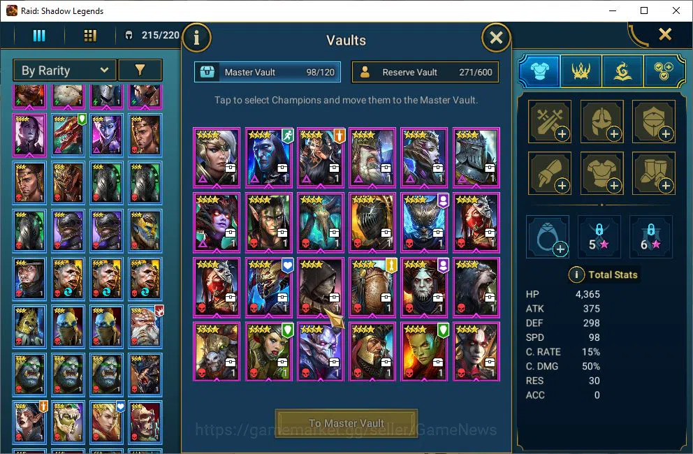 Raid: Shadow Legends Accounts Lv6 874K Power|1 Mythical (Galathir)|27 Legendary  image 5