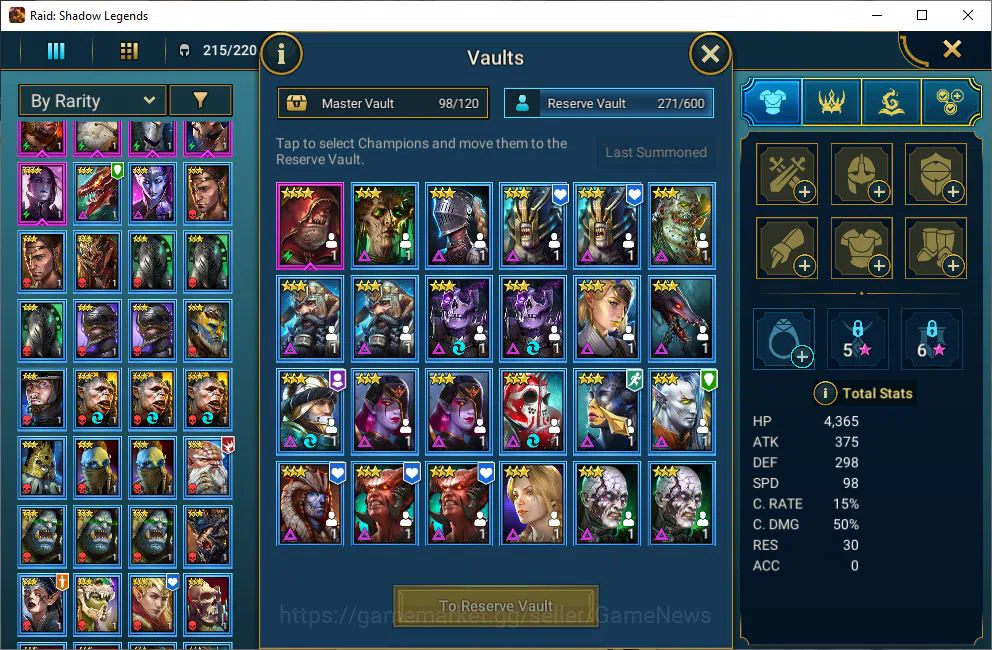 Raid: Shadow Legends Accounts Lv6 874K Power|1 Mythical (Galathir)|27 Legendary  image 8
