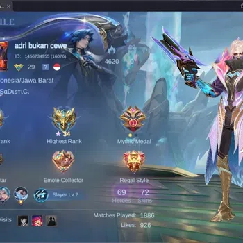 Mobile Legends: Bang Bang Accounts Collector Global |Hero 69|Skin 72|Seasoned|Naruto Vale|M7 Granger|Special