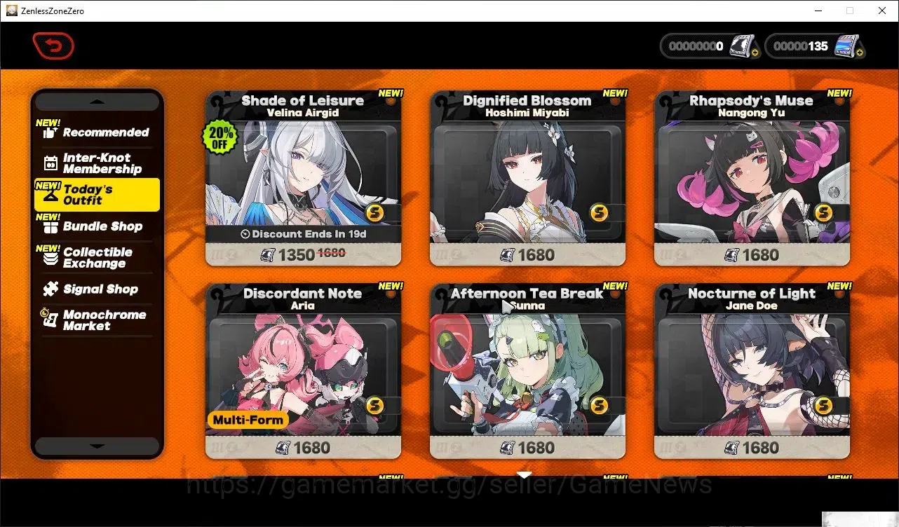Zenless Zone Zero Accounts Starter ASIA|IK 30|S1 CH2|1 Limited [ Velina Airgid]+2 Standard[Rina,Nekomata]|1S BangBo|MC 15