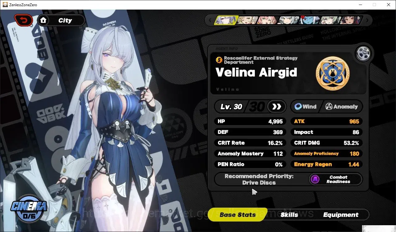 Zenless Zone Zero Accounts Starter ASIA|IK 30|S1 CH2|1 Limited [ Velina Airgid]+2 Standard[Rina,Nekomata]|1S BangBo|MC 6
