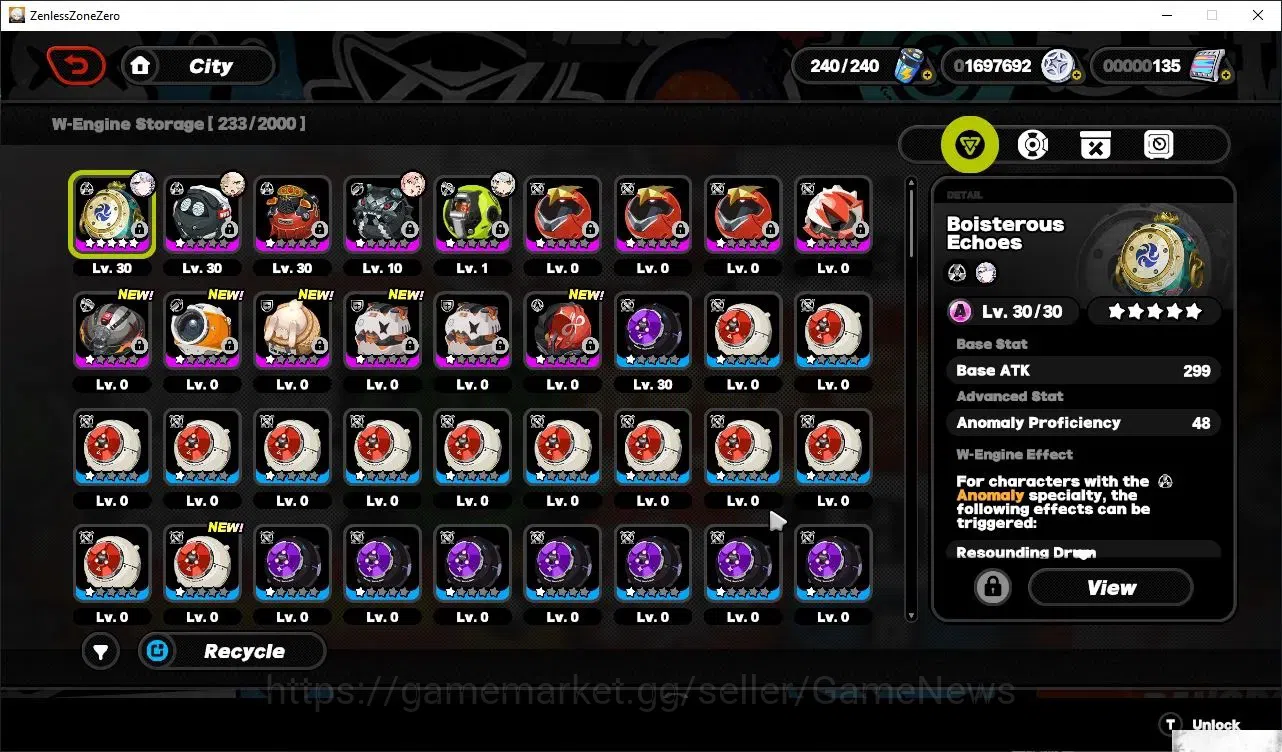 Zenless Zone Zero Accounts Starter ASIA|IK 30|S1 CH2|1 Limited [ Velina Airgid]+2 Standard[Rina,Nekomata]|1S BangBo|MC 8