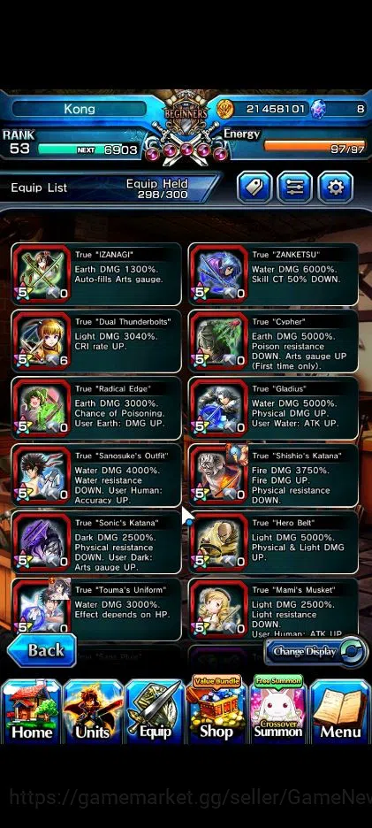 Grand Summoners Accounts Starter Global|Rank 53|Fresh Story|18 Ascend|RoyTW,EmiyaTW,S Miyu,DL 5