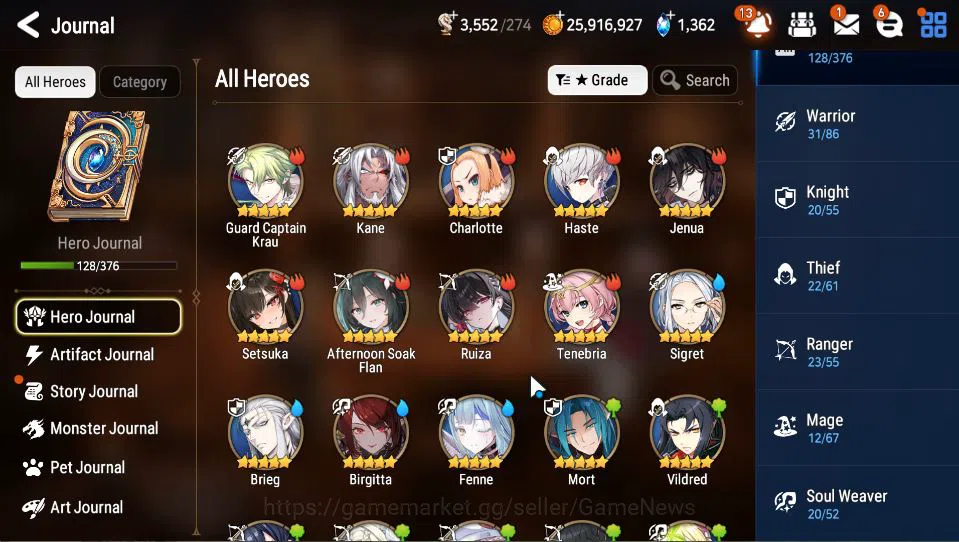 Epic Seven Accounts Starter GBL Unverif|6 ML(LOT Scales,DB Senya,LW Peira,Etc)+Setsuka,AS Flan,Ruiza,GC Krau,Etc|PoH ON|1,3K 6