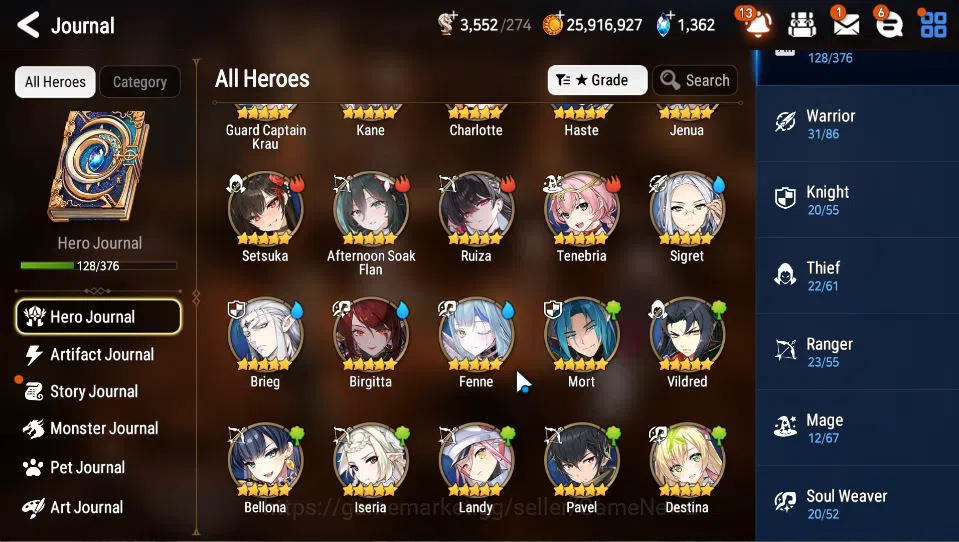 Epic Seven Accounts Starter GBL Unverif|6 ML(LOT Scales,DB Senya,LW Peira,Etc)+Setsuka,AS Flan,Ruiza,GC Krau,Etc|PoH ON|1,3K 7