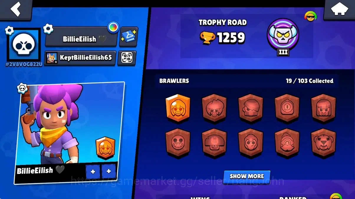 Brawl Stars Accounts Android | 1259 Thropy|19 Brawler-2 Max(Mortis,Bibi image 2