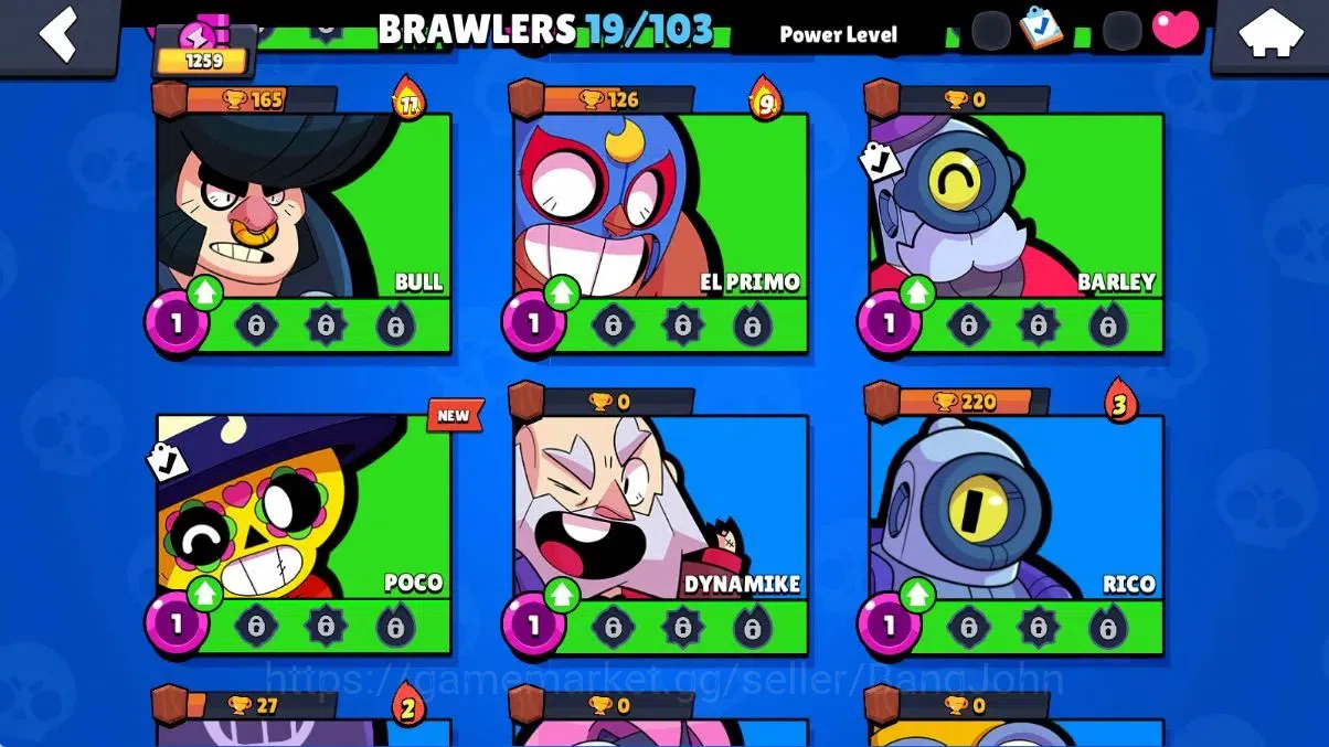 Brawl Stars Accounts Android | 1259 Thropy|19 Brawler-2 Max(Mortis,Bibi image 6