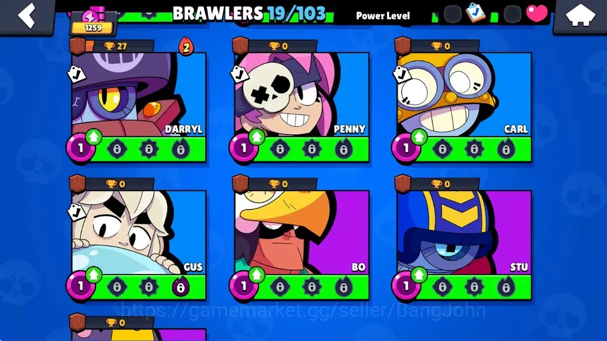 Brawl Stars Accounts Android | 1259 Thropy|19 Brawler-2 Max(Mortis,Bibi image 7