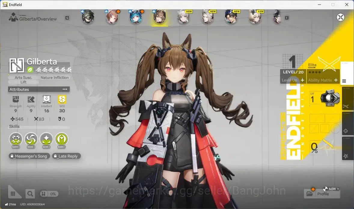 Arknights: Endfield Accounts ASIA | Starter | 1 limit No Sign | Limit Gilberta image 2