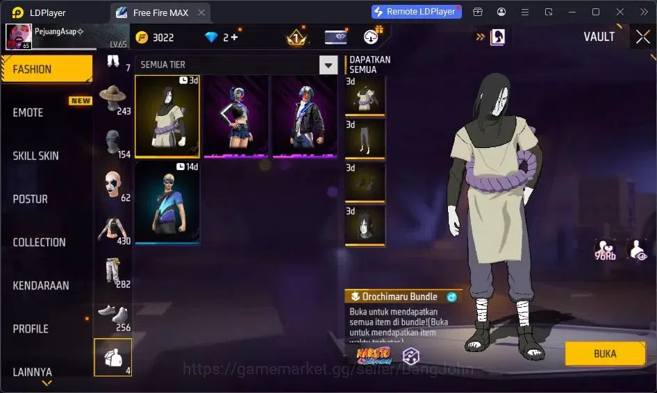 Free Fire Accounts Indonesia | Vault 378| EVO AK47-BLUE FLAME DRACO | image 14