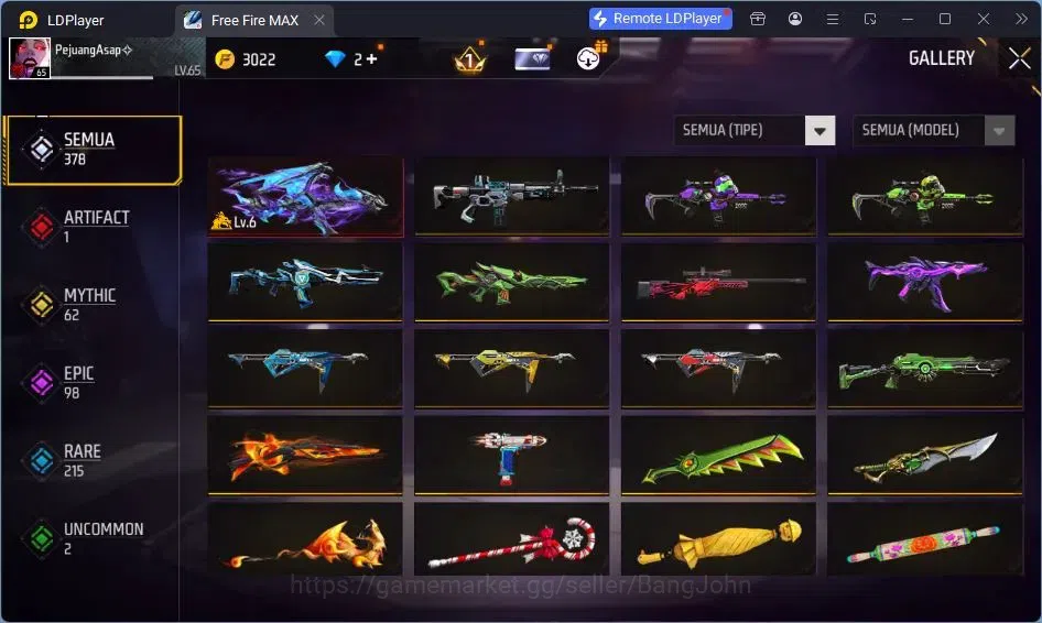 Free Fire Accounts Indonesia | Vault 378| EVO AK47-BLUE FLAME DRACO | image 3
