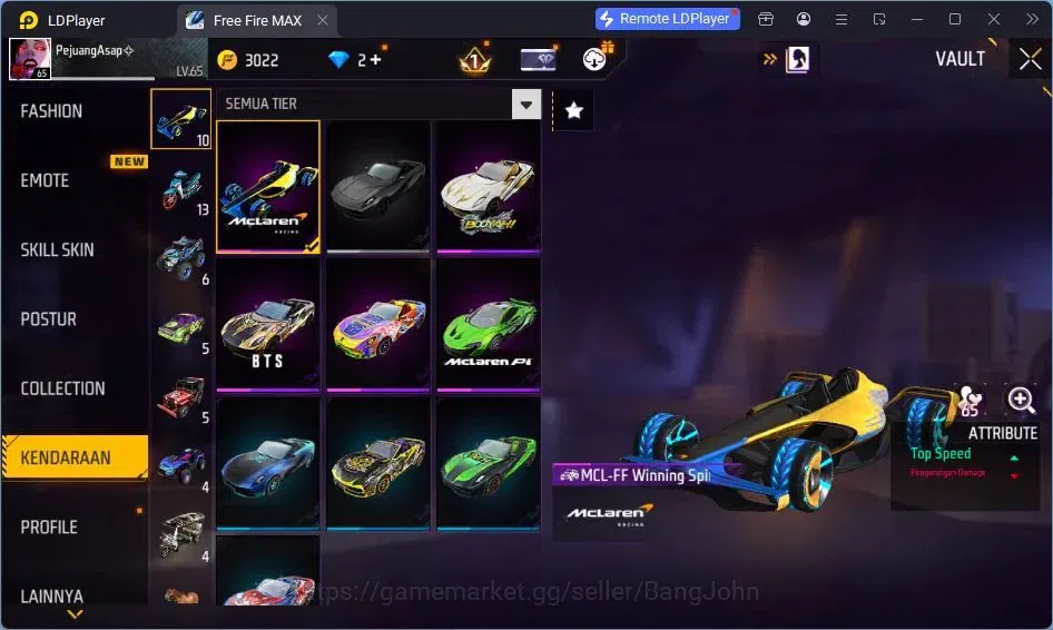 Free Fire Accounts Indonesia | Vault 378| EVO AK47-BLUE FLAME DRACO | image 8