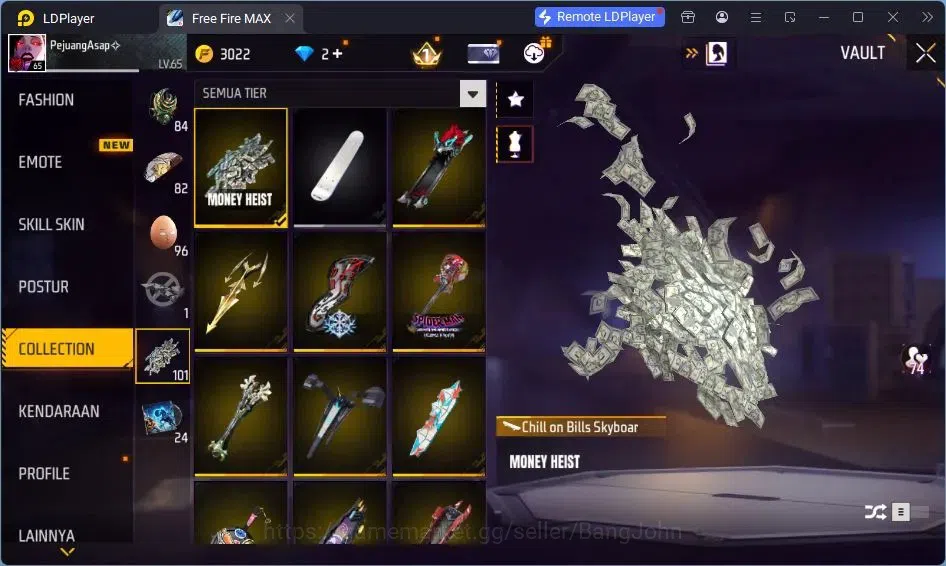 Free Fire Accounts Indonesia | Vault 378| EVO AK47-BLUE FLAME DRACO | image 9