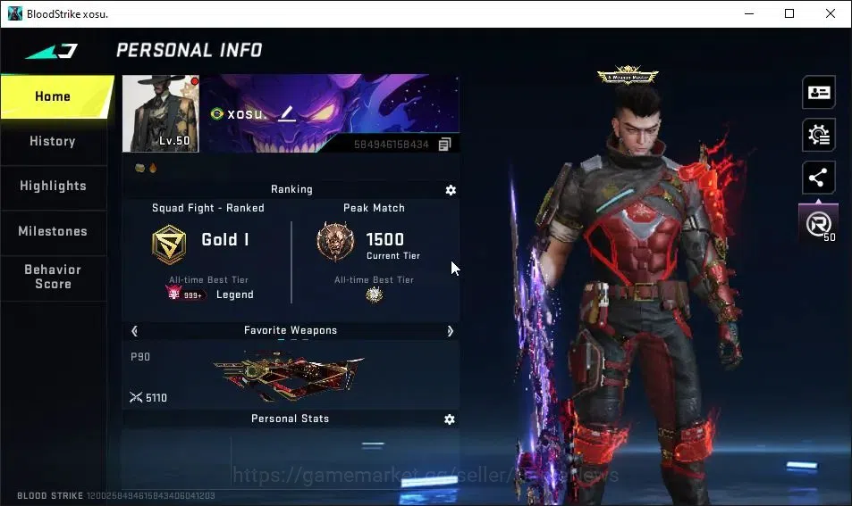 Blood Strike Accounts ASIA|ETERNAL P90-Empyrean Lv3|16 ULTRA[ZERO,KATYA, image 2