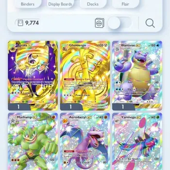 Pokémon TCG Pocket Accounts High-Level EN 9,7K Card|163 EX|2 Crown (Lunala,Gholdengo) 40 Shiny|MegaDeck