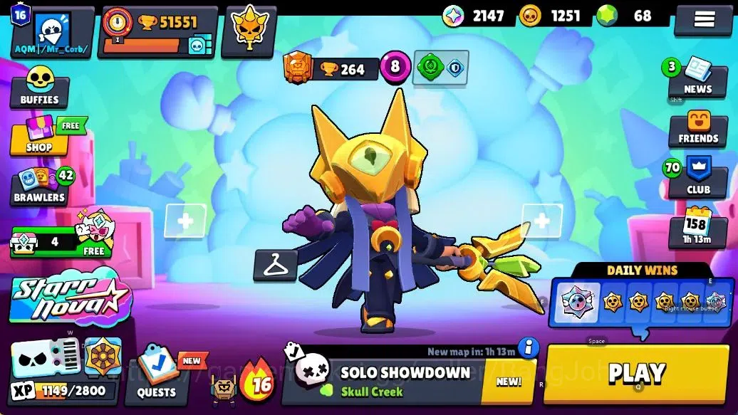 Brawl Stars Accounts Trophy 51551|102 Brawlers|17 Max(Nita,Colt,Bull,Etc)|16 Prestige|4 Hypercharge,11 Legend,9 Mythic,91 1
