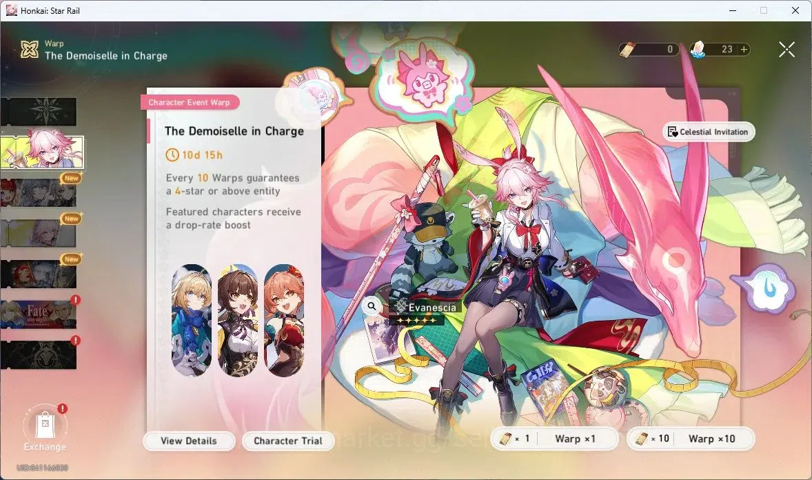 Honkai Star Rail Accounts ASIA | TL3 | 1 Lim: Evangescia | MC Male | 20 Star image 5