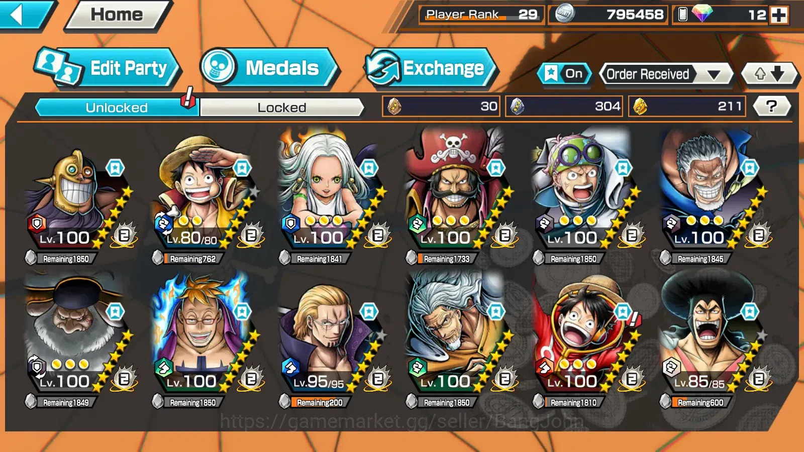 One Piece Bounty Rush Accounts Global|EX5|4EXMAX|PR 29|KOTP Gold D.Roger,Seraphim image 10
