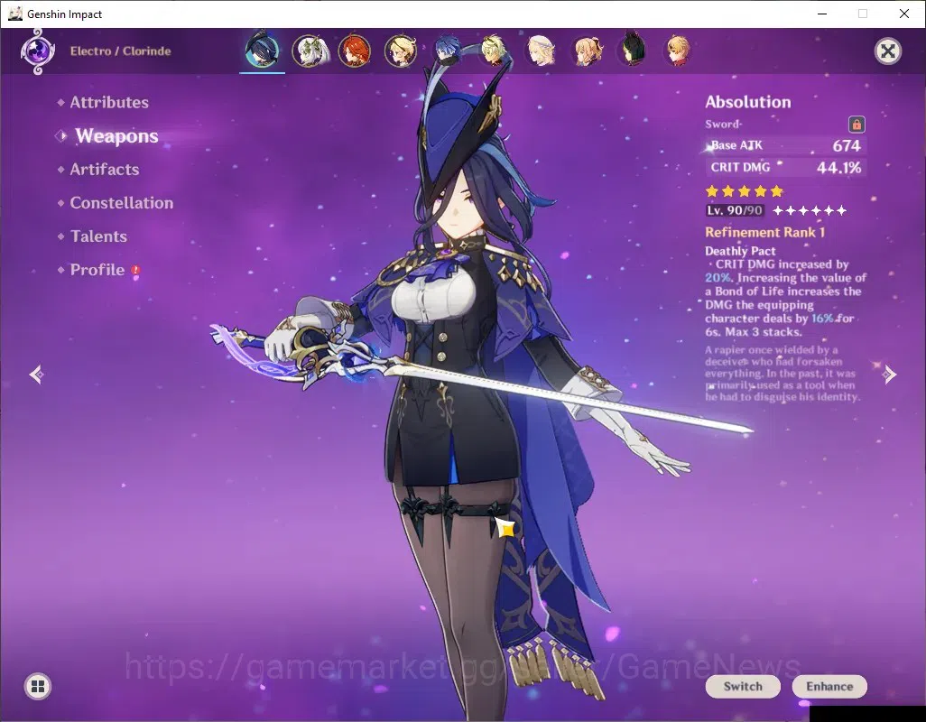 Genshin Impact Accounts ASIA|AR 57|6 Limited + 5 (*5Weapon)|ClorindeC3+Sig image 10