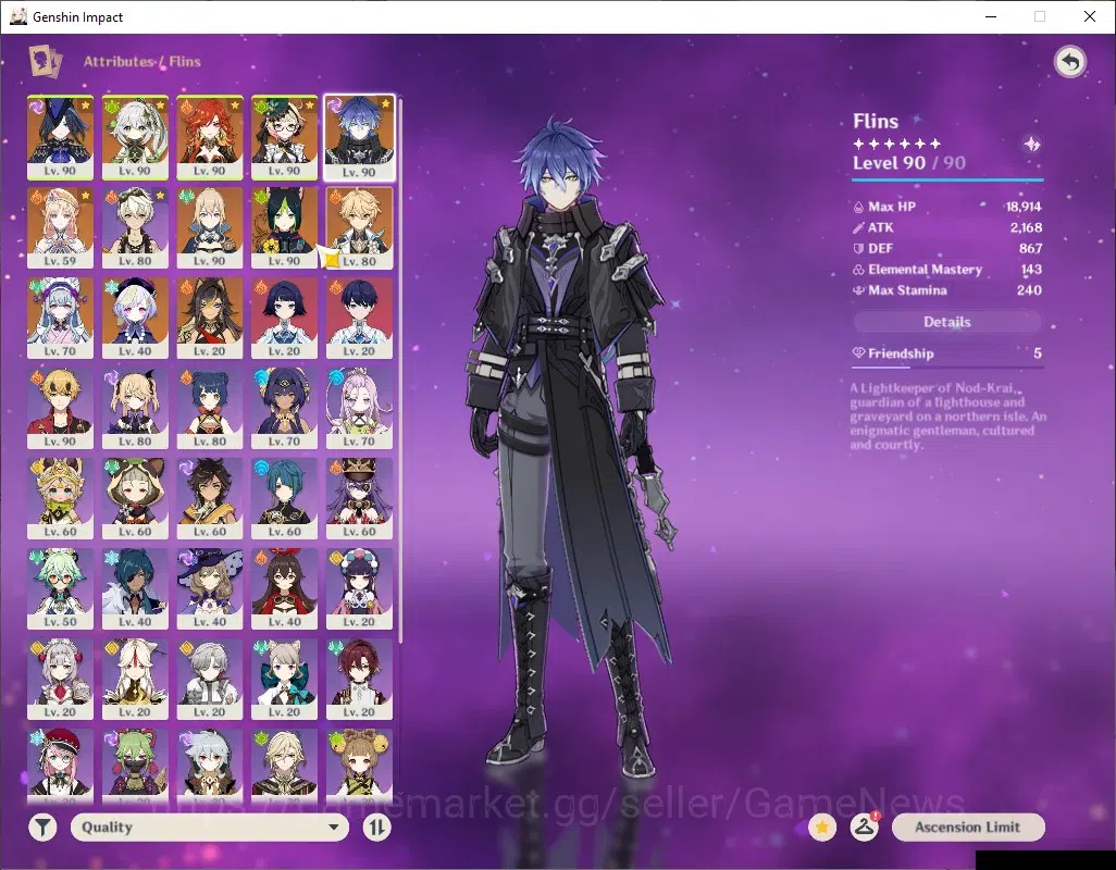 Genshin Impact Accounts ASIA|AR 57|6 Limited + 5 (*5Weapon)|ClorindeC3+Sig image 7