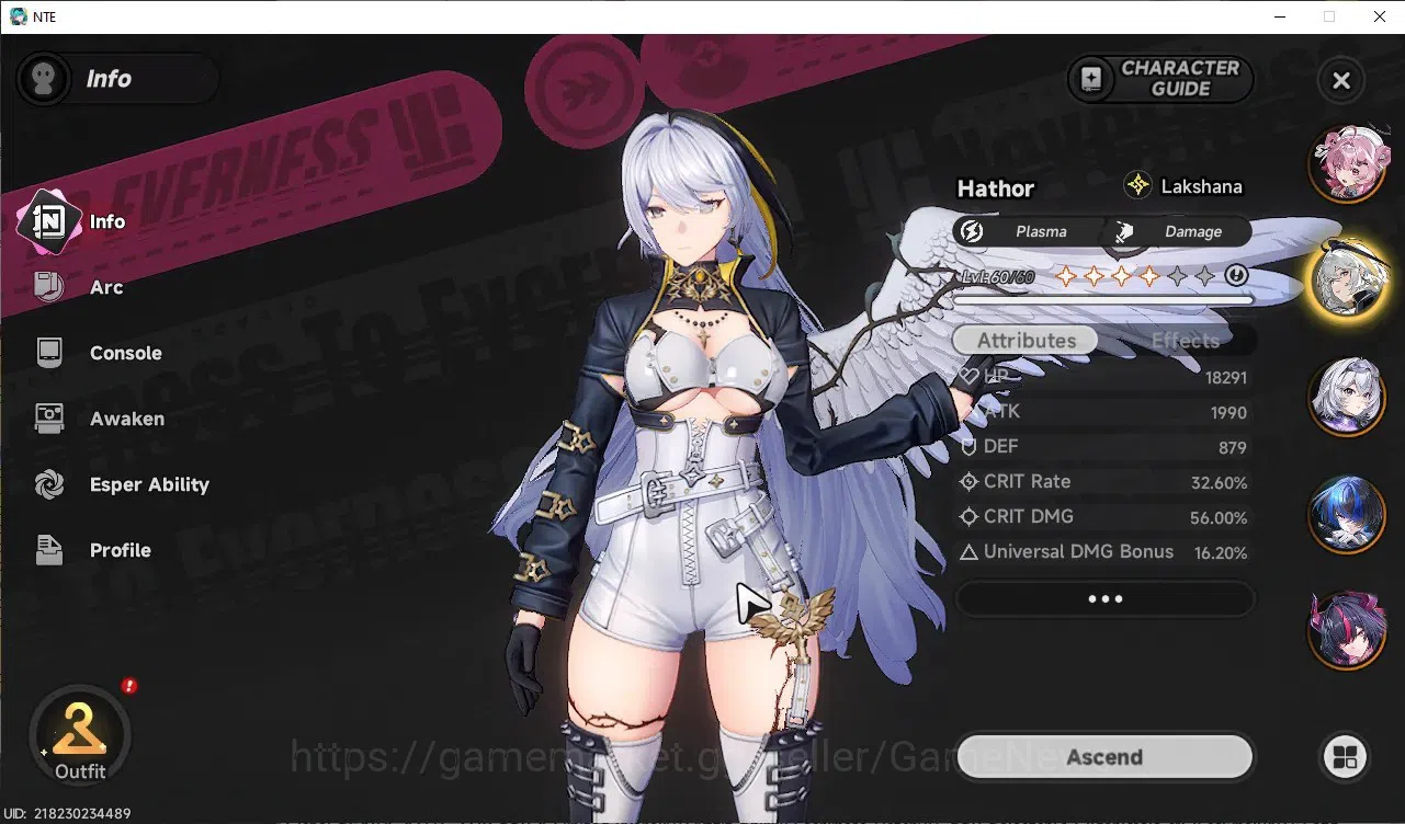 Neverness to Everness Accounts Global SEA|HL 47|TL 37|8 SSR 3 Limited [Nanally+Outfit,Shinku,Hotori]|1 SSR 12
