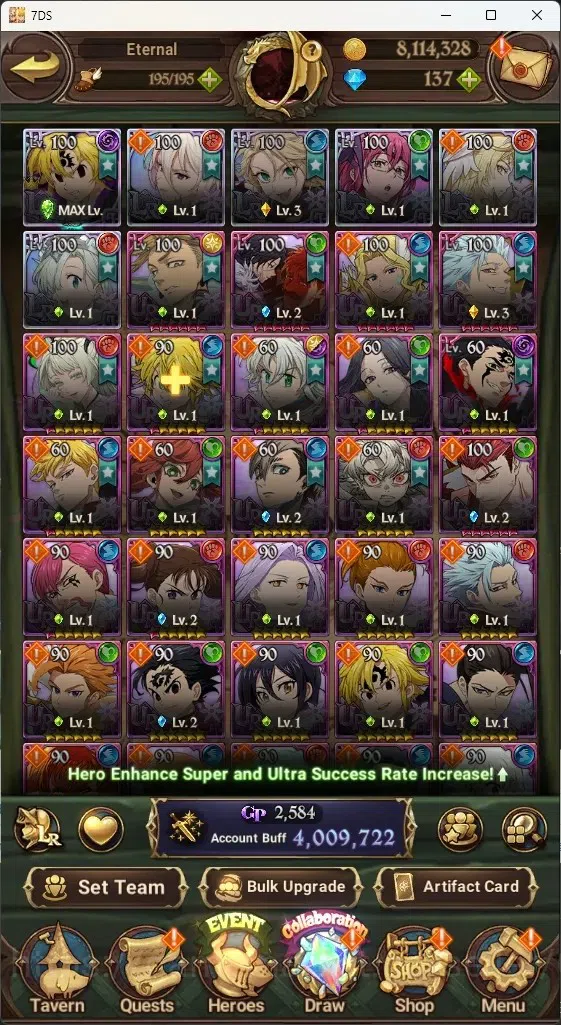 The Seven Deadly Sins: Grand Cross Accounts Global|4M CC|137 DM|5 LR+9 UR+Collab Gachikuta|Rox image 4