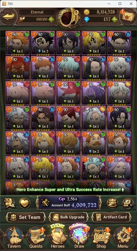 The Seven Deadly Sins: Grand Cross Accounts Global|4M CC|137 DM|5 LR+9 UR+Collab Gachikuta|Rox image 5