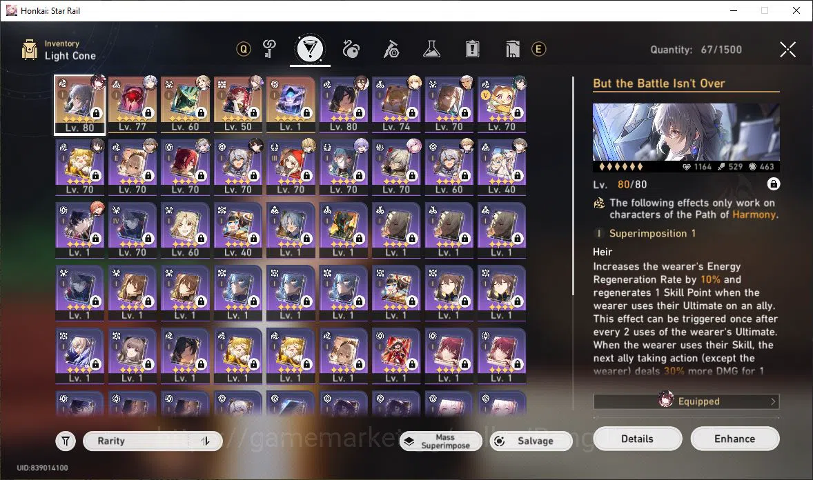 Honkai Star Rail Accounts [ASIA] TL 68 | 15 Limit | Loucha | Eernight | Spar image 8