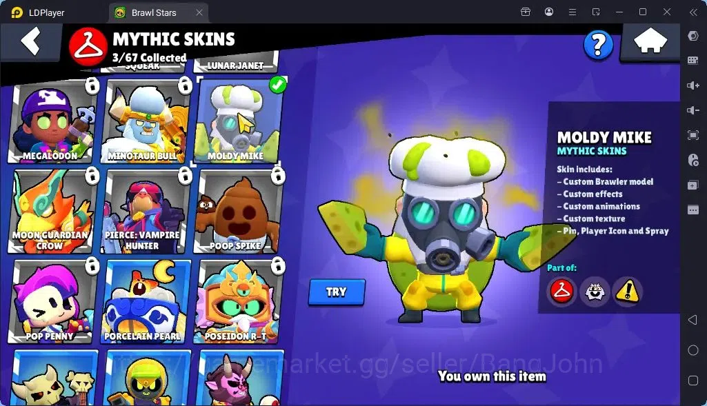 Brawl Stars Accounts Global |Trophy 1942 | Brawler 2 Max with Supercharge |Skins 3 Mythic,3 Epic|Bling 9259|Protect 11