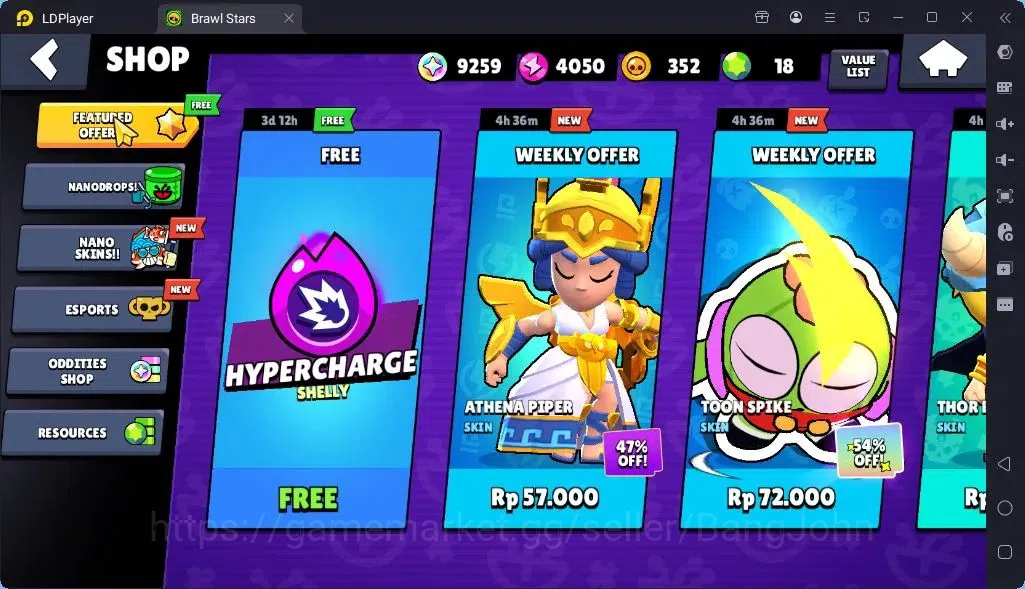 Brawl Stars Accounts Global |Trophy 1942 | Brawler 2 Max with Supercharge |Skins 3 Mythic,3 Epic|Bling 9259|Protect 14