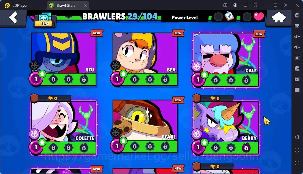 Brawl Stars Accounts Global |Trophy 1942 | Brawler 2 Max with Supercharge |Skins 3 Mythic,3 Epic|Bling 9259|Protect 17
