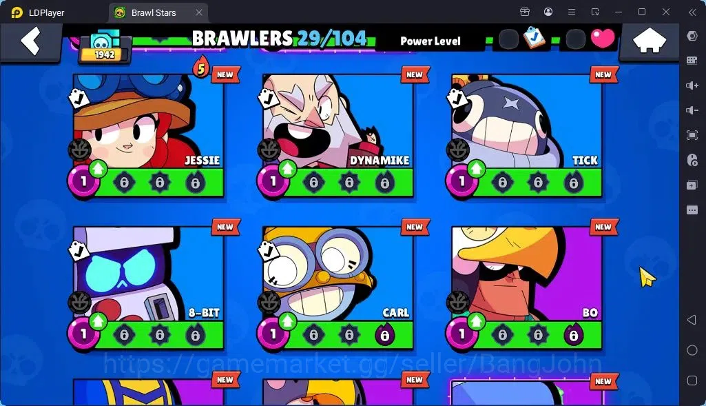 Brawl Stars Accounts Global |Trophy 1942 | Brawler 2 Max with Supercharge |Skins 3 Mythic,3 Epic|Bling 9259|Protect 18