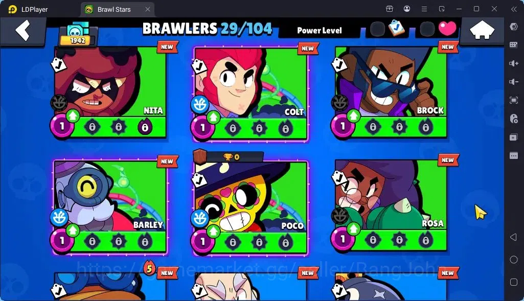 Brawl Stars Accounts Global |Trophy 1942 | Brawler 2 Max with Supercharge |Skins 3 Mythic,3 Epic|Bling 9259|Protect 19