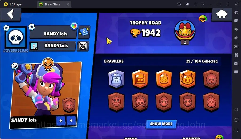 Brawl Stars Accounts Global |Trophy 1942 | Brawler 2 Max with Supercharge |Skins 3 Mythic,3 Epic|Bling 9259|Protect 2