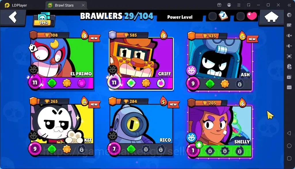 Brawl Stars Accounts Global |Trophy 1942 | Brawler 2 Max with Supercharge |Skins 3 Mythic,3 Epic|Bling 9259|Protect 20