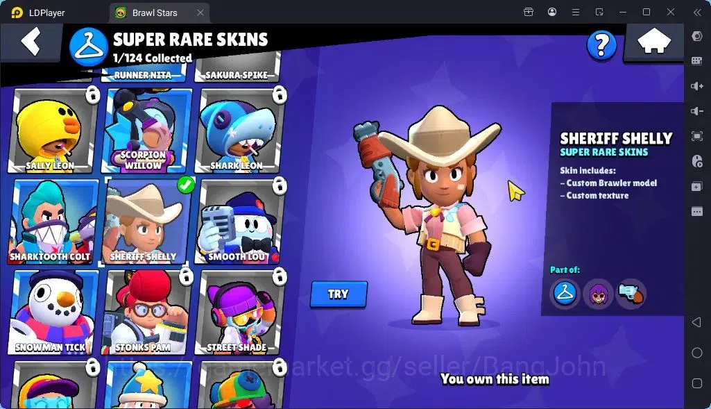 Brawl Stars Accounts Global |Trophy 1942 | Brawler 2 Max with Supercharge |Skins 3 Mythic,3 Epic|Bling 9259|Protect 6