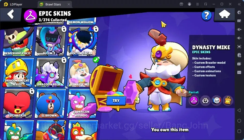 Brawl Stars Accounts Global |Trophy 1942 | Brawler 2 Max with Supercharge |Skins 3 Mythic,3 Epic|Bling 9259|Protect 7