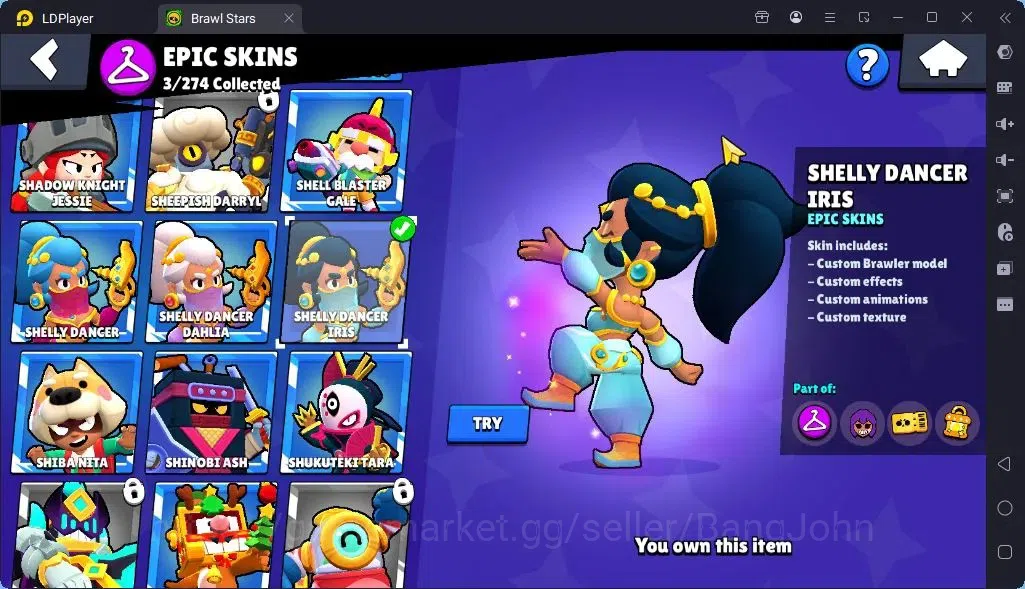 Brawl Stars Accounts Global |Trophy 1942 | Brawler 2 Max with Supercharge |Skins 3 Mythic,3 Epic|Bling 9259|Protect 8