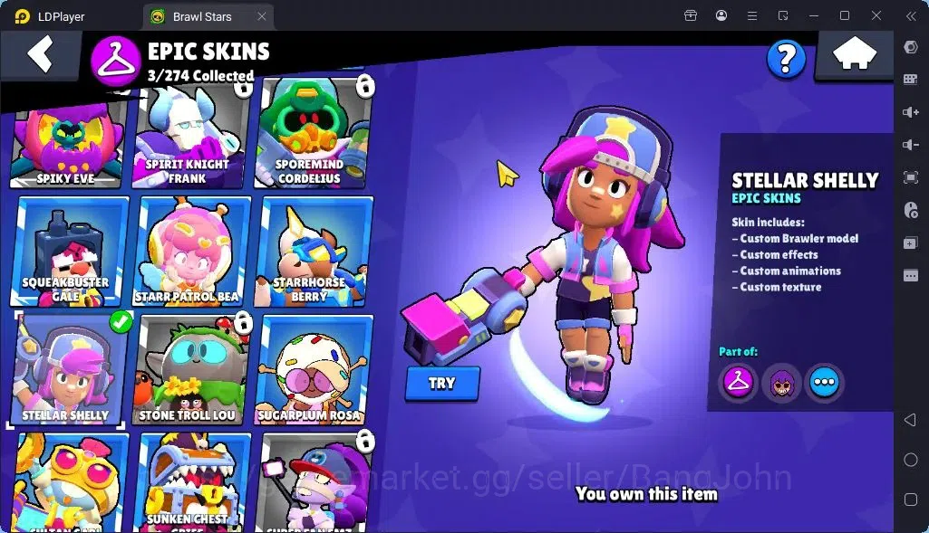 Brawl Stars Accounts Global |Trophy 1942 | Brawler 2 Max with Supercharge |Skins 3 Mythic,3 Epic|Bling 9259|Protect 9