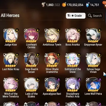 Epic Seven Accounts High-End Global|Unverif|21 ML(Salome,Dark Diene,SN Yulha,Lots,BArunka,BWiseria,and etc)Haru,SF