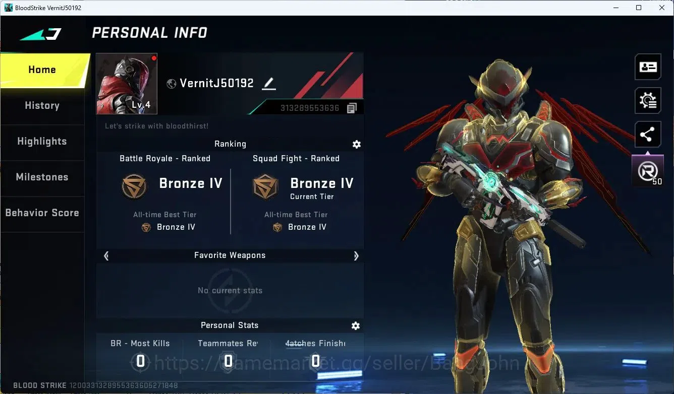 Blood Strike Accounts ASIA | Eternal ETHAN Alien Walker|AOT KAG-6|EVA MC image 1