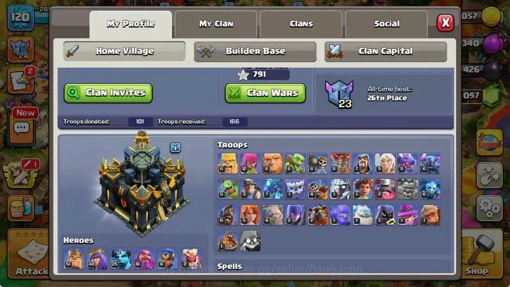 Clash of Clans Accounts High-End Global |TH 18-BH 9|LVL 120|AQ 48 ,MP 25 ,GW 16 ,RC 6 ,BK 51,DD 2|BM 12|Legendary Skin BK 1