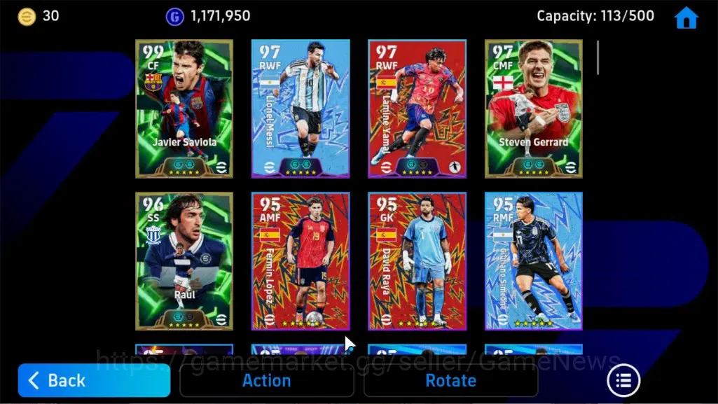 eFootball Accounts Others Android|Epic Javler Savlola,Raul,Gerrard,Andriy S,ShowTime TFFC26 Messi,Yamal,SU26 Messi,Highlight 4