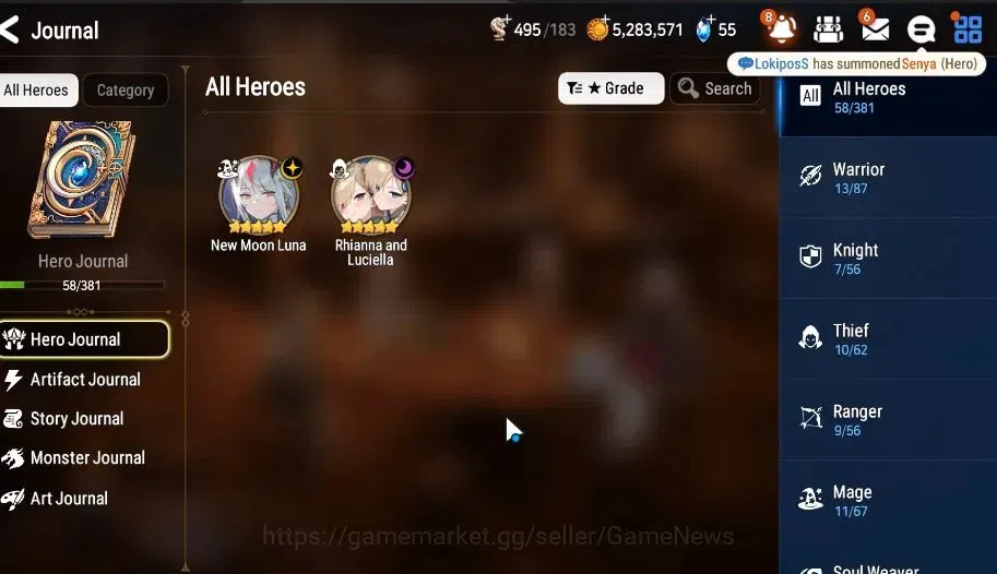 Epic Seven Accounts Global|UnVerif|2 ML (Rhianna&Luciel,New Moon Luna) image 16